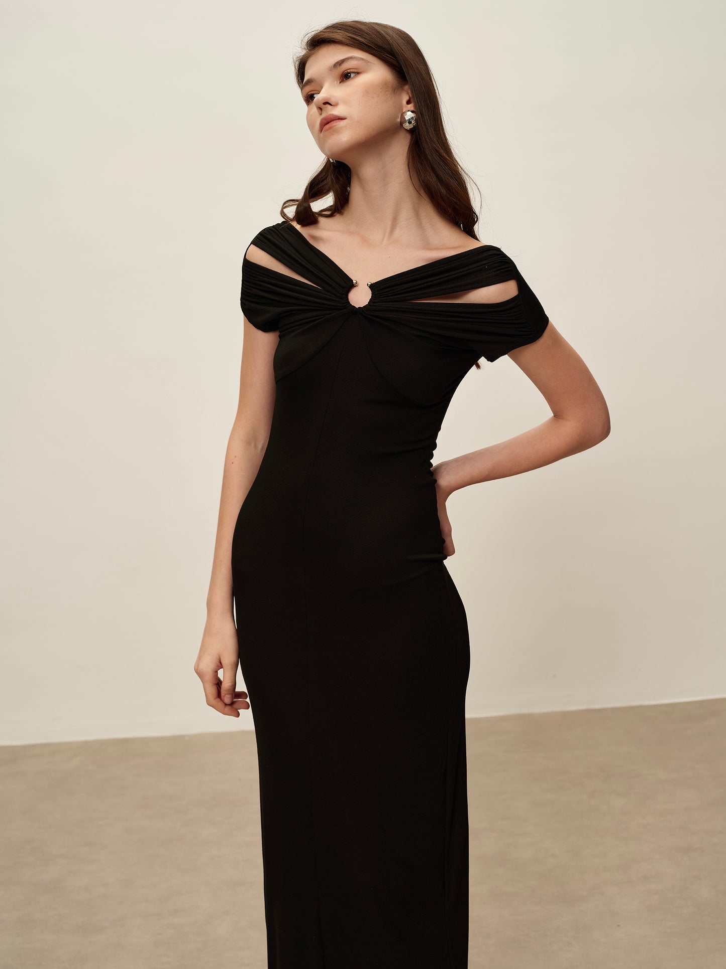 Black Metal Ring Dress