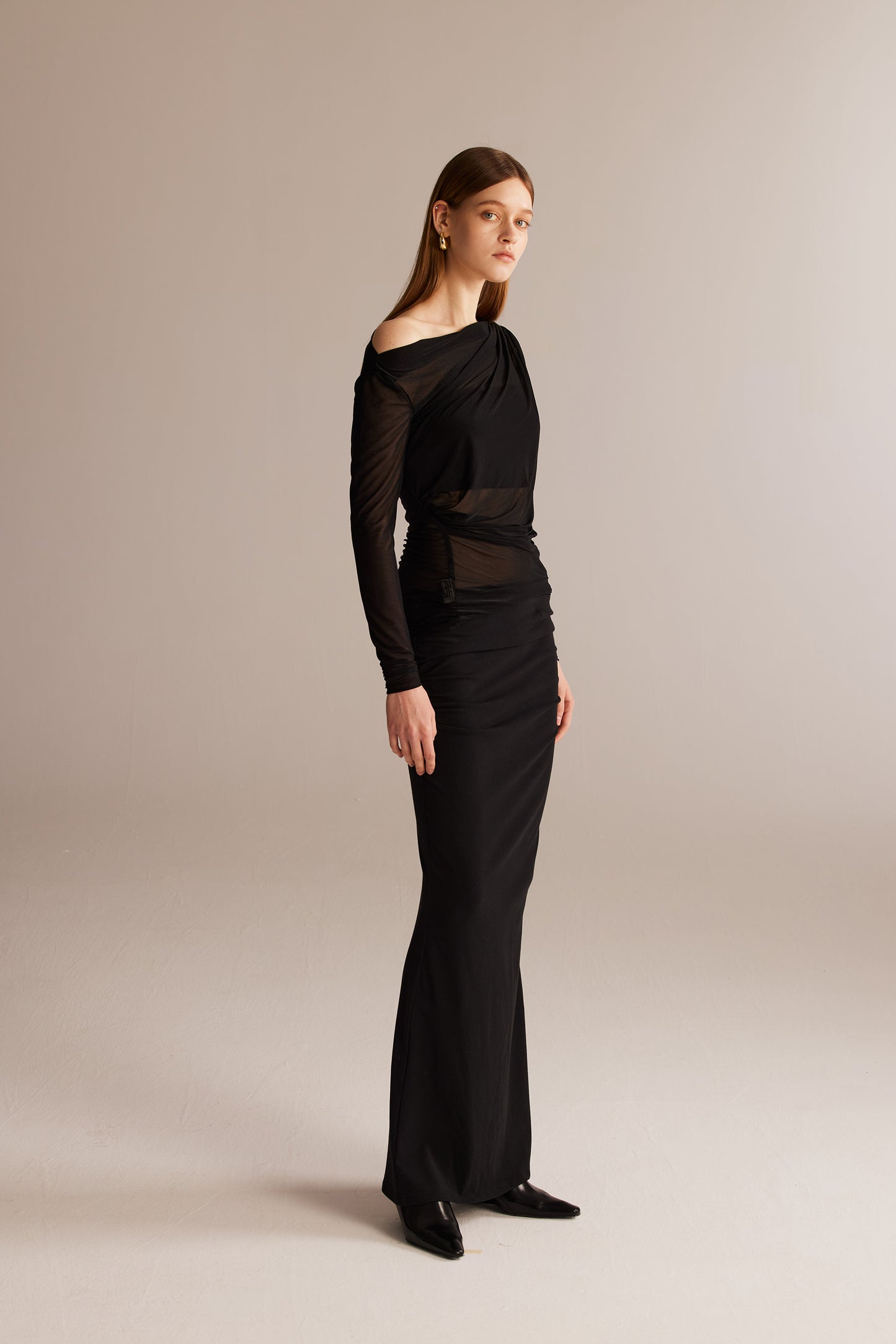 Black Knitted Flare Skirt