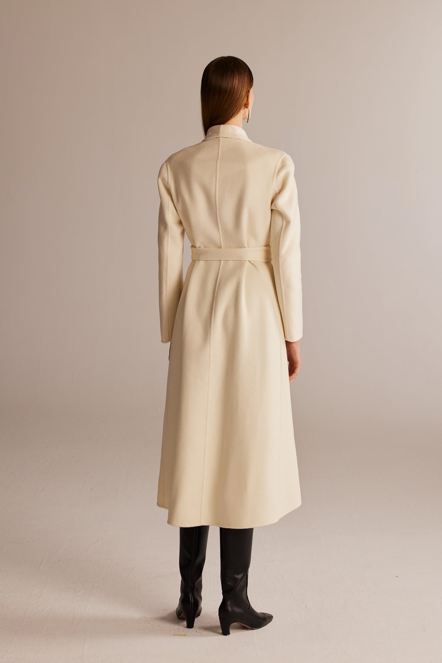 White Handmade Double Sided Cashmere Coat