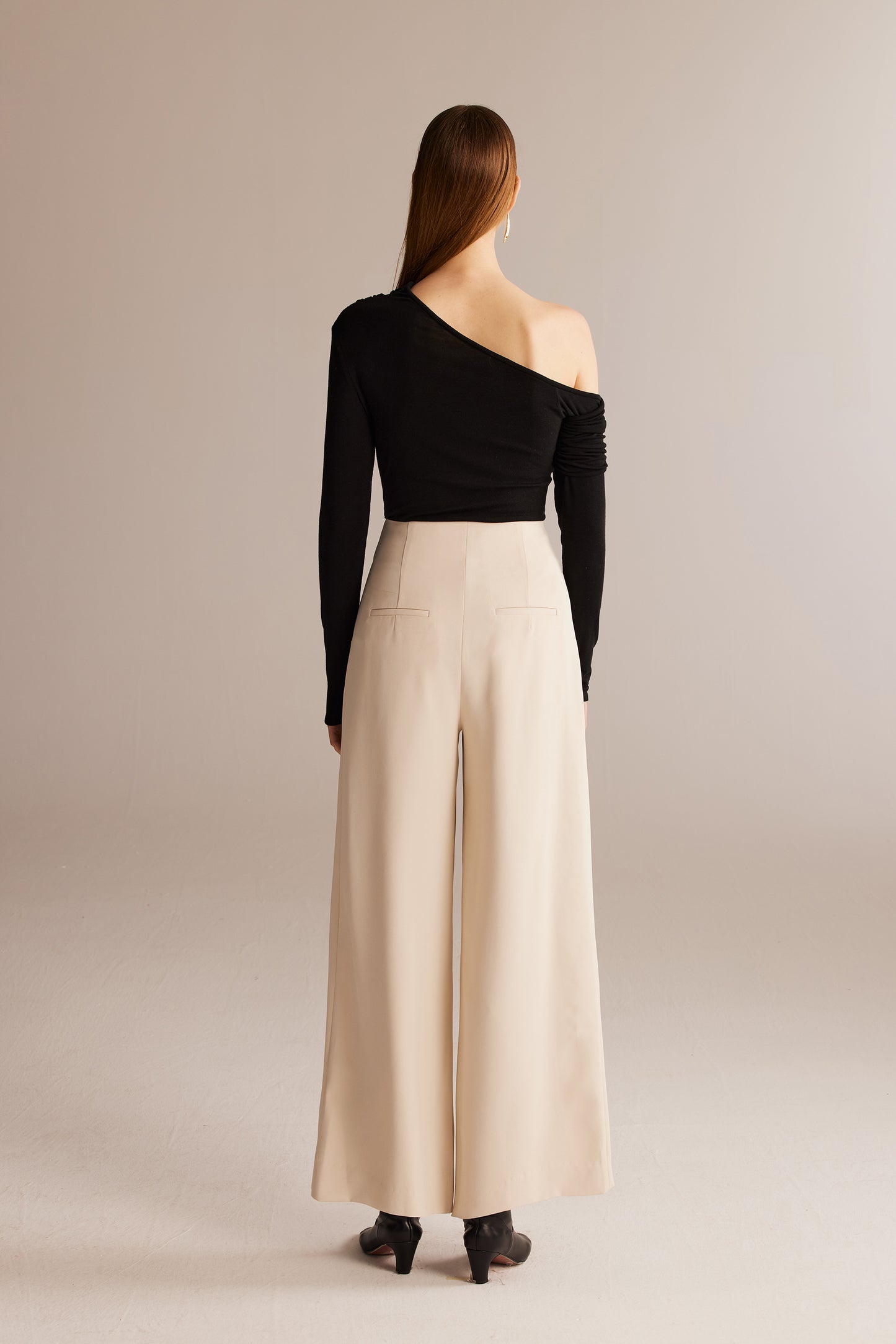 White Pleated Suit Pants