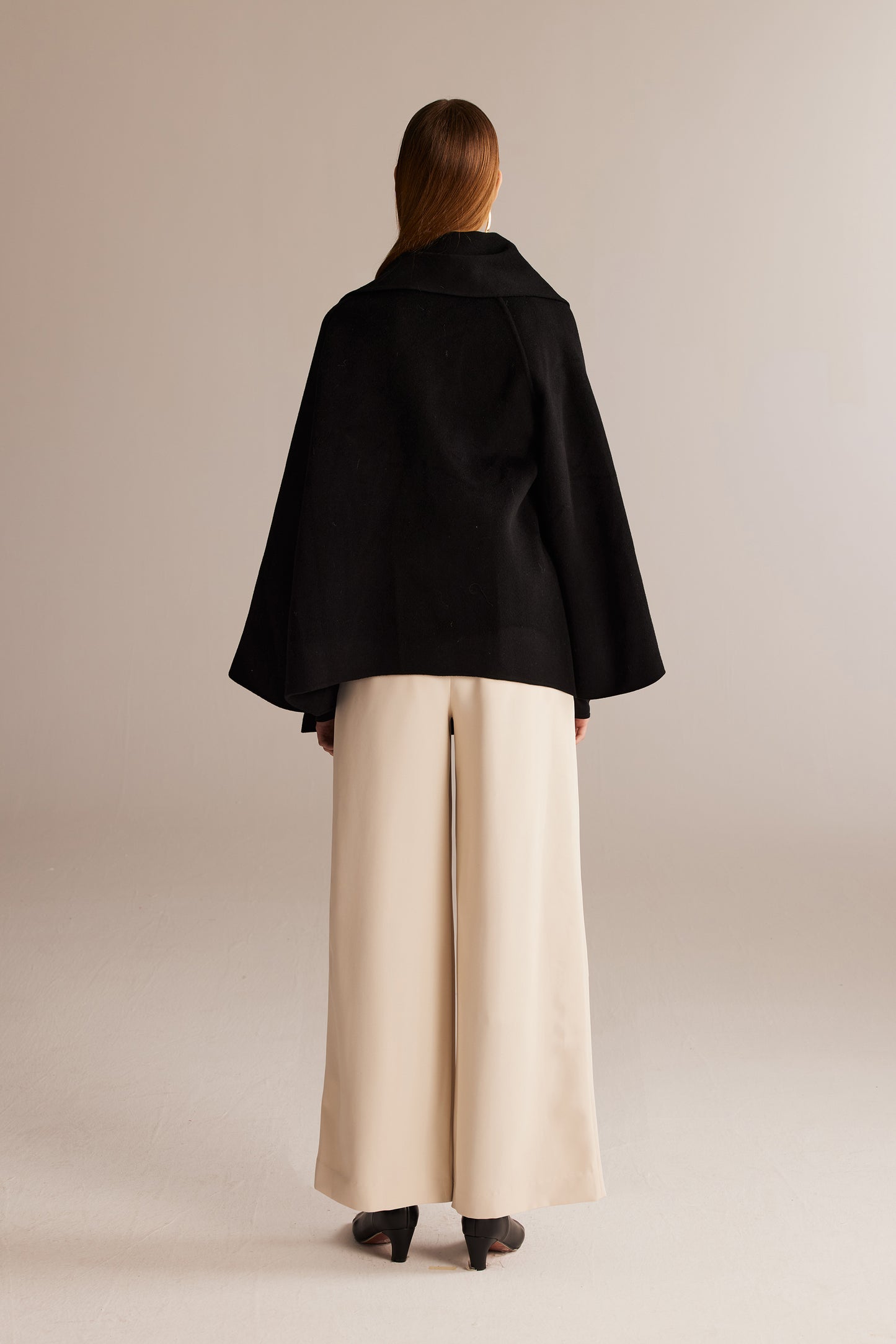 Black Double Woolen Short Jacket