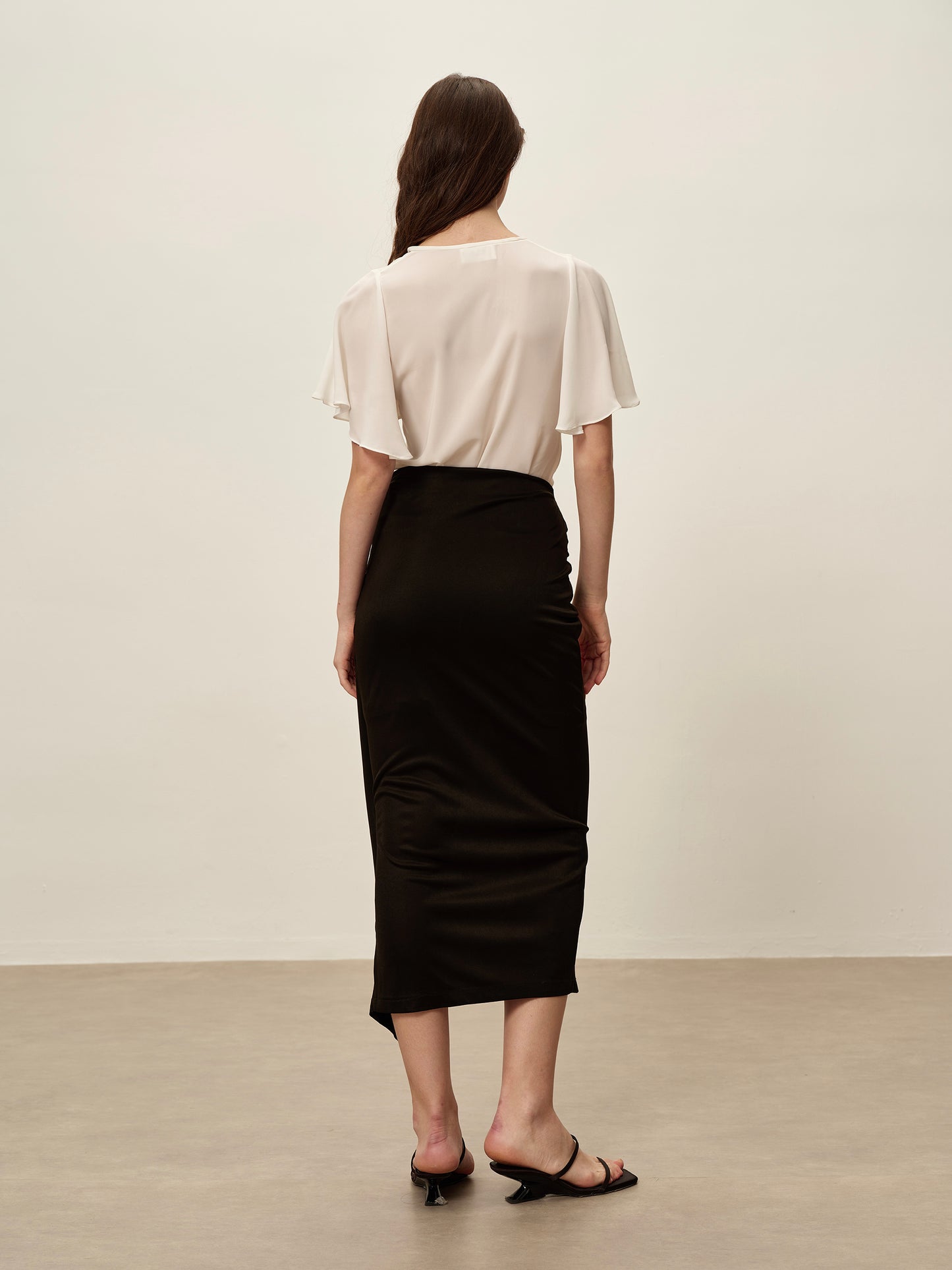 White Chiffon V-neck Top