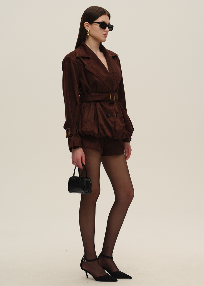 Burgundy Suede Shorts