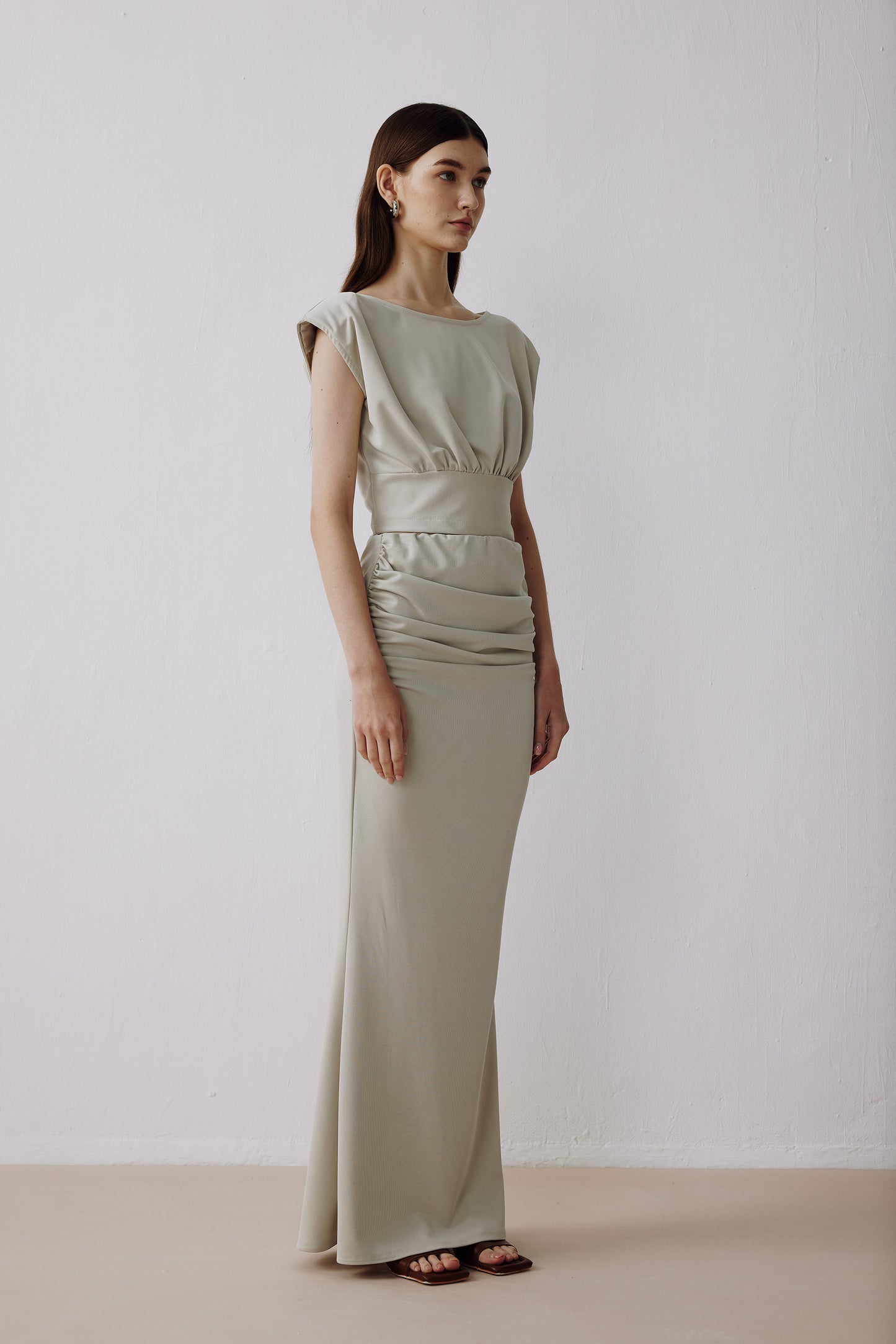 Cinched Waist T-shirt Grey
