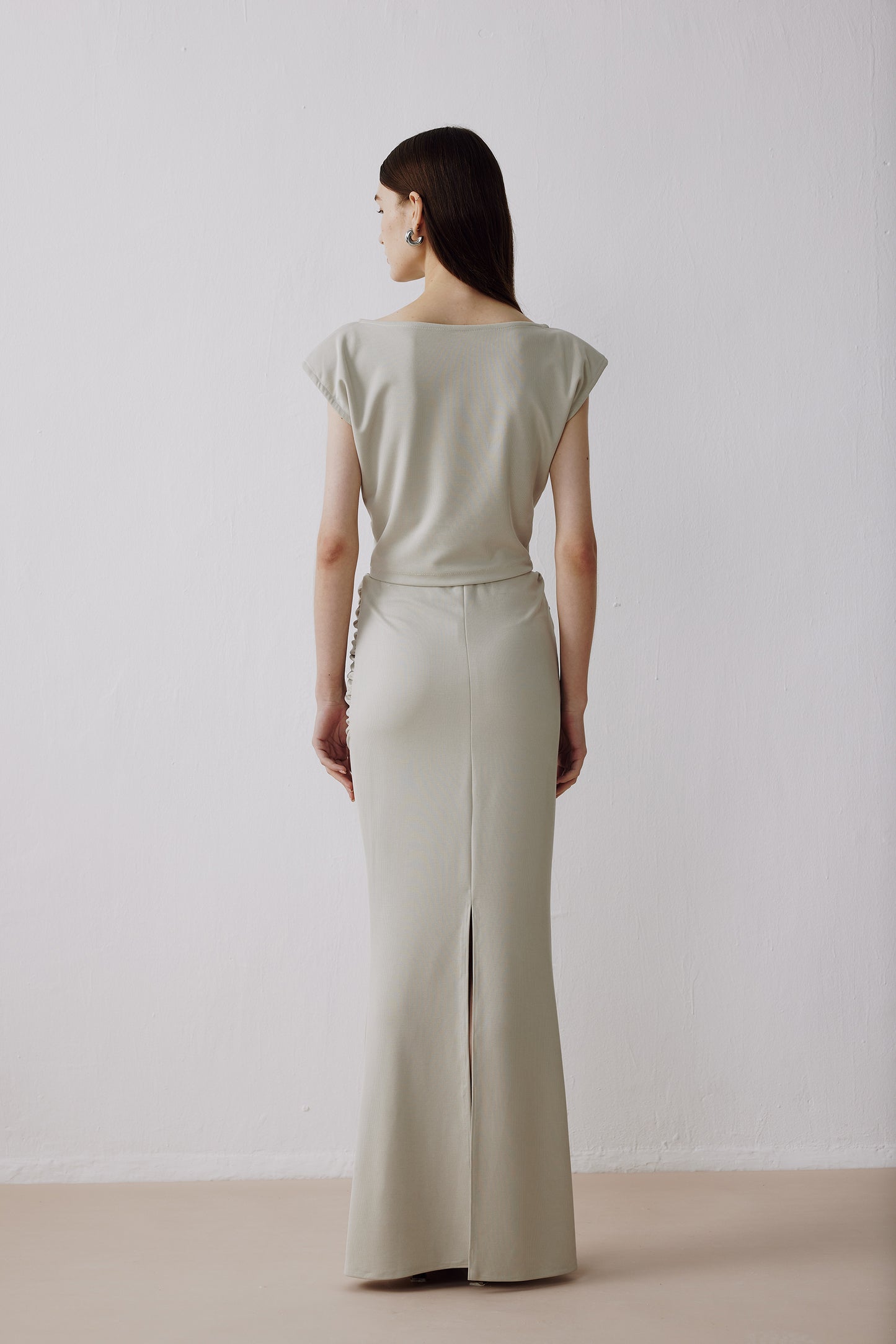 Cinched Waist T-shirt Grey
