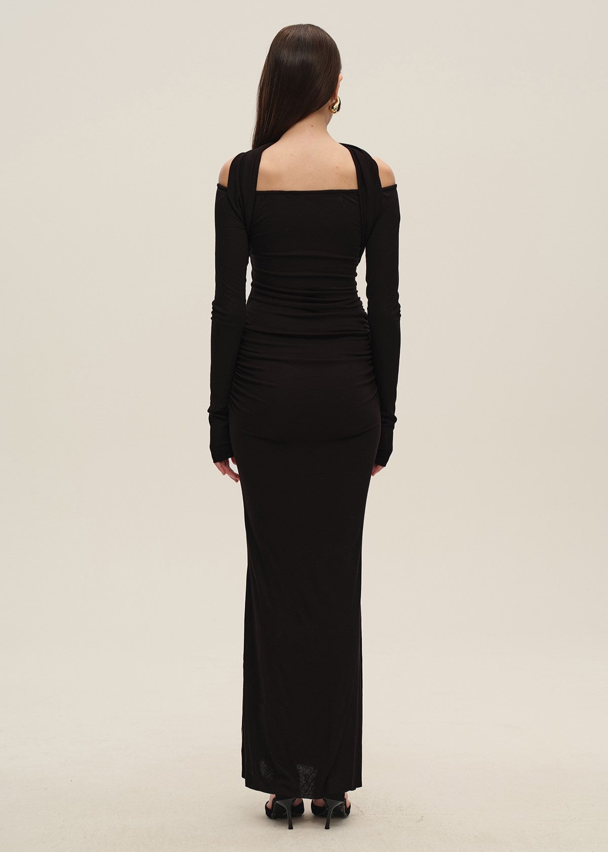 Black Floral Halterneck Dress