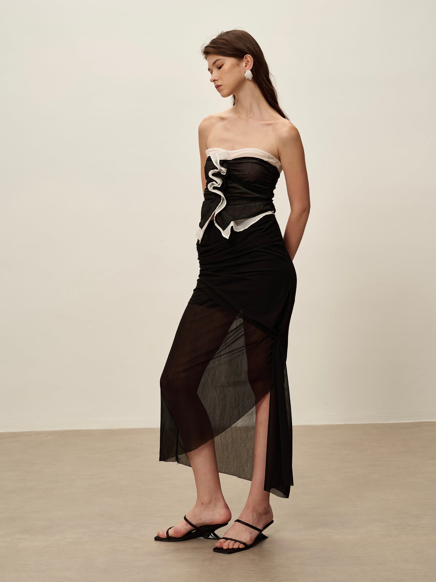 Black Mesh Lace Skirt