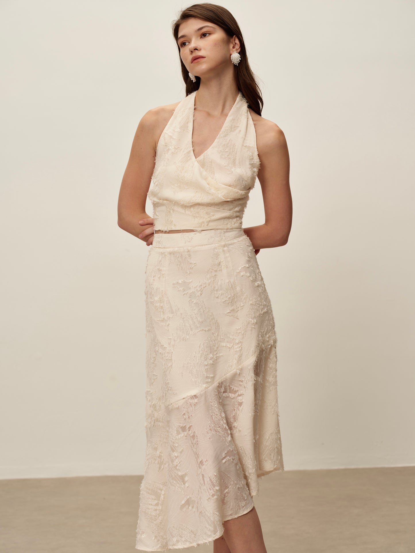 Lace Fringed Halter Top