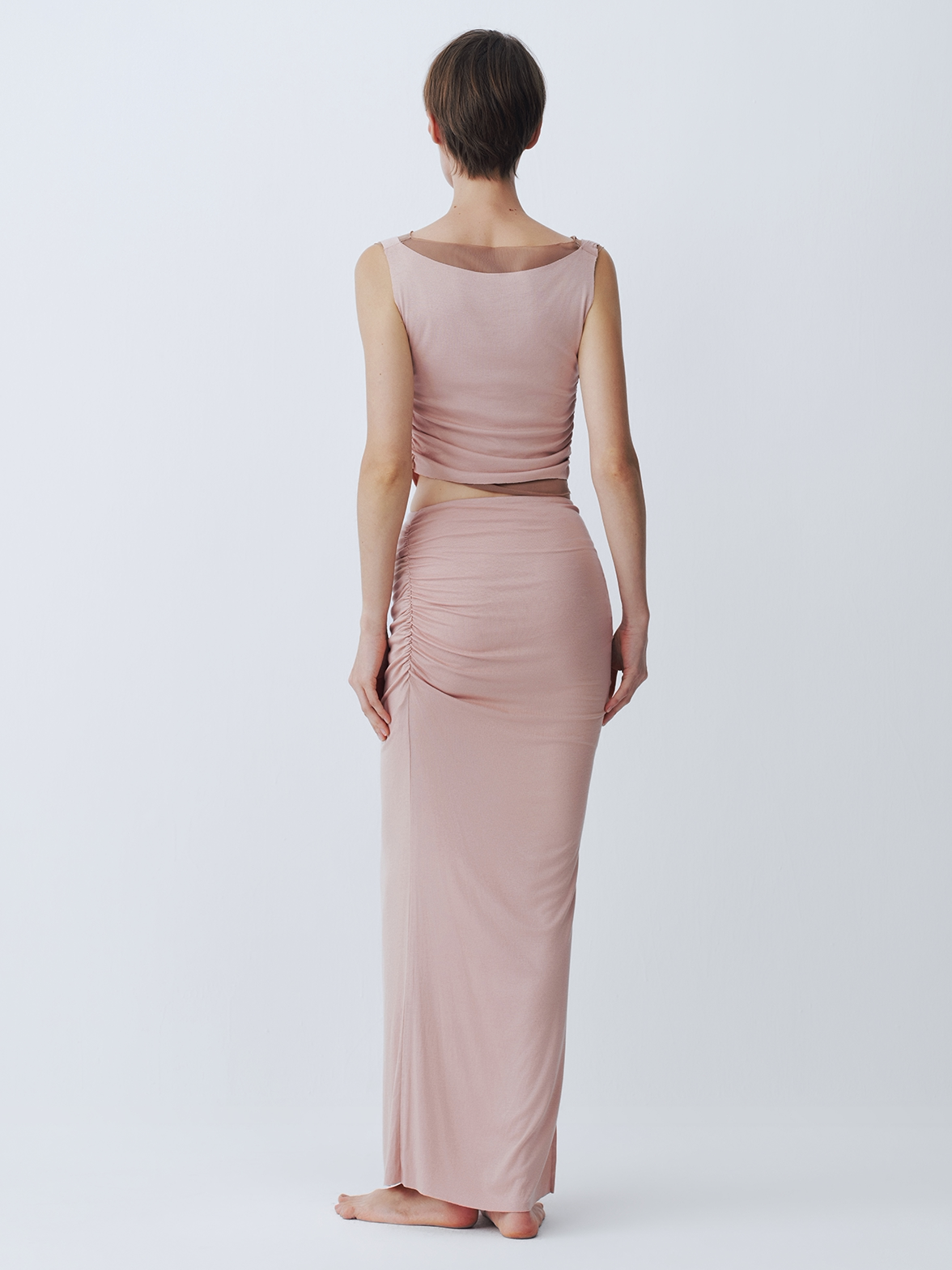 Pink knitted two-piece vest