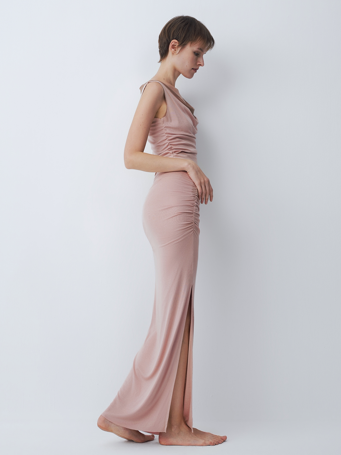Pink knitted two-piece vest