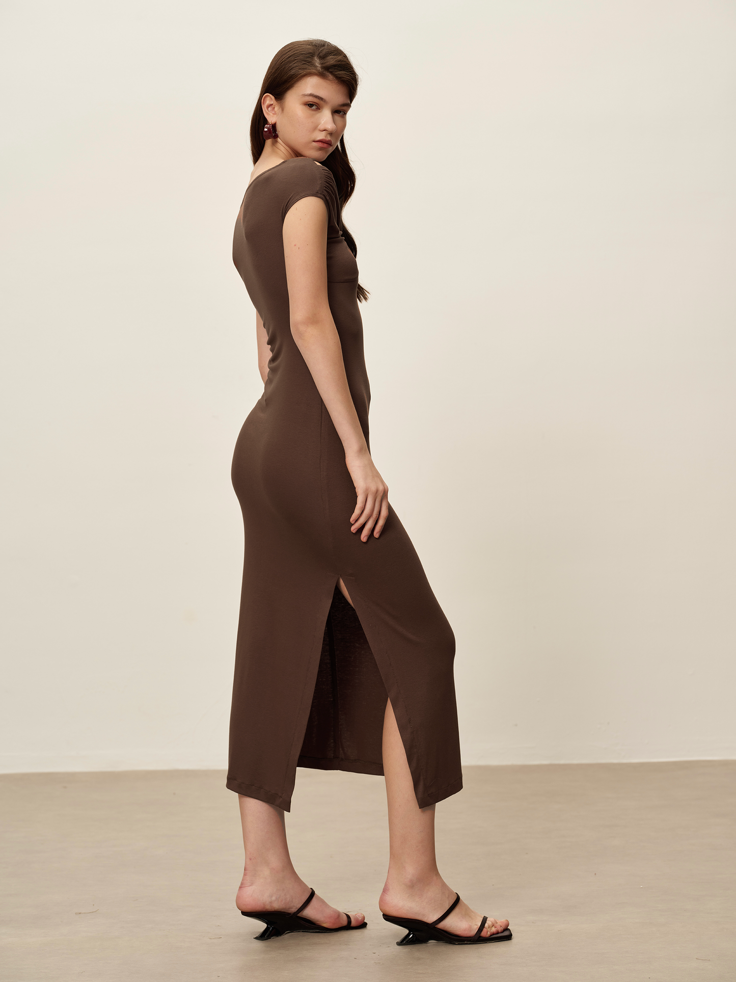 Brown Metal Ring Dress