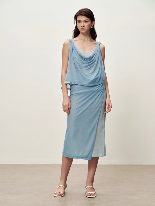 Blue Two-piece Skirt