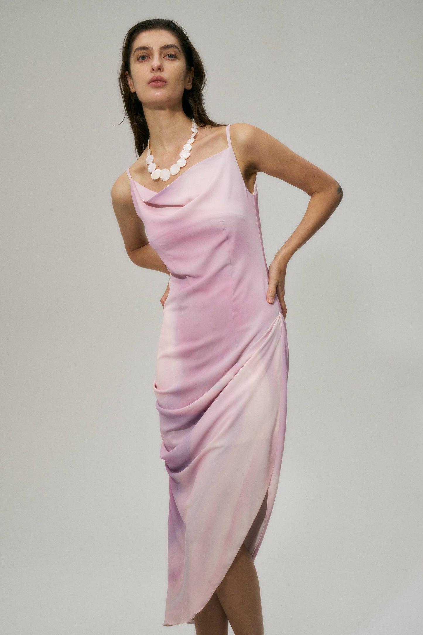 Printed Pleats Dress