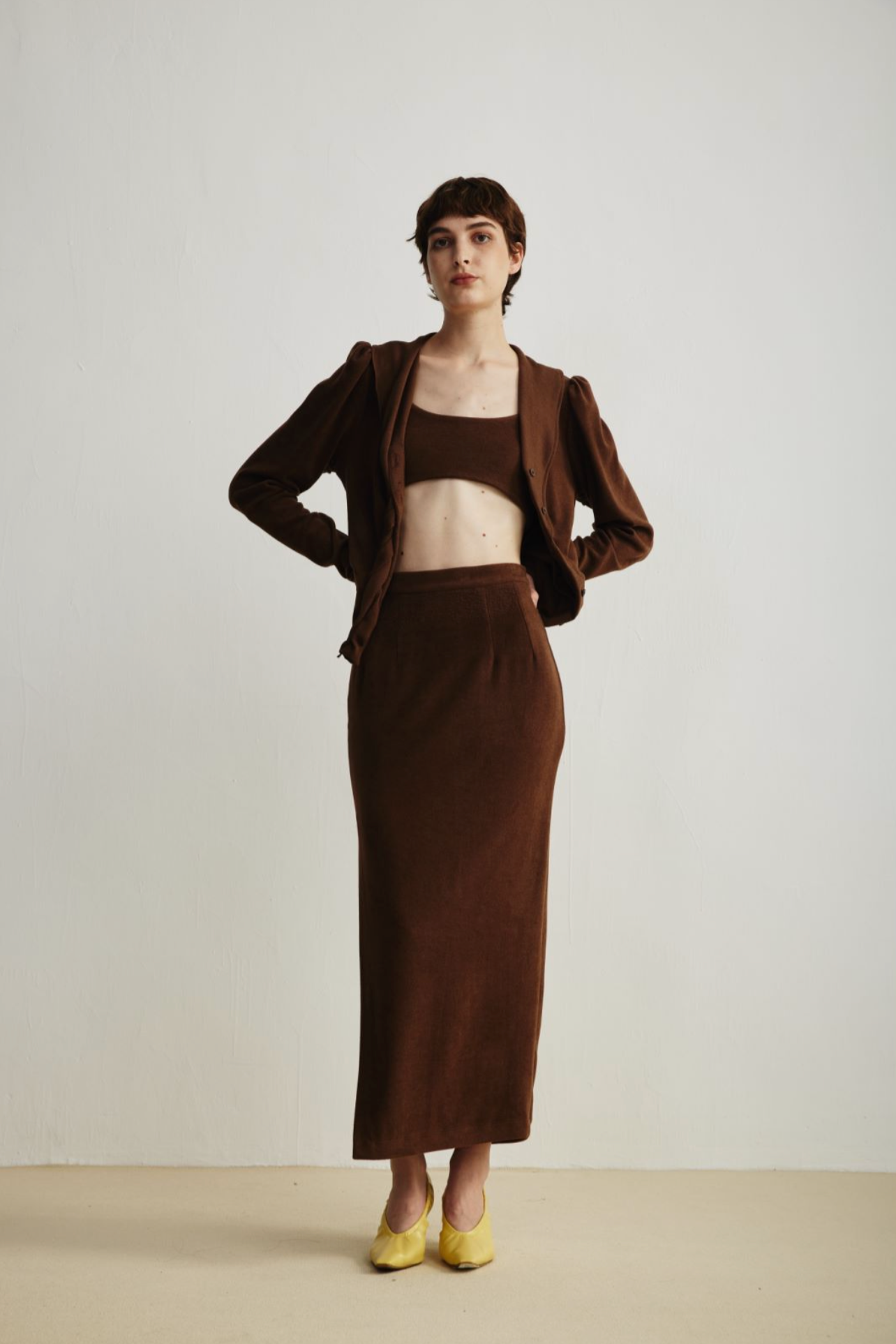 Side High-Slit Midi  Skirt