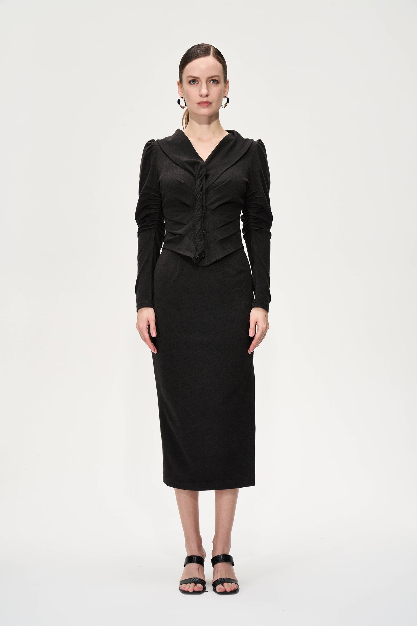 Side High-Slit Midi  Skirt
