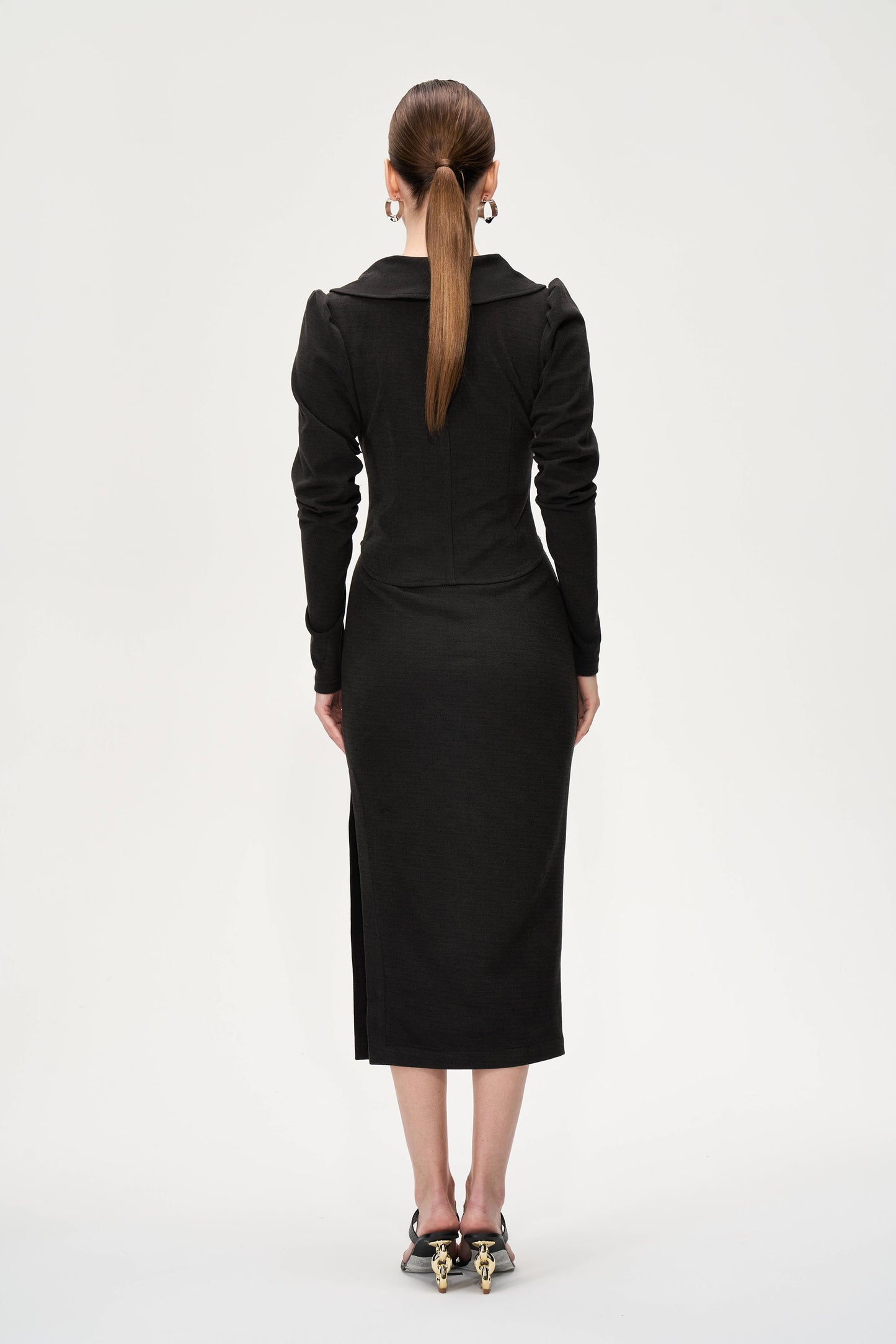 Side High-Slit Midi  Skirt