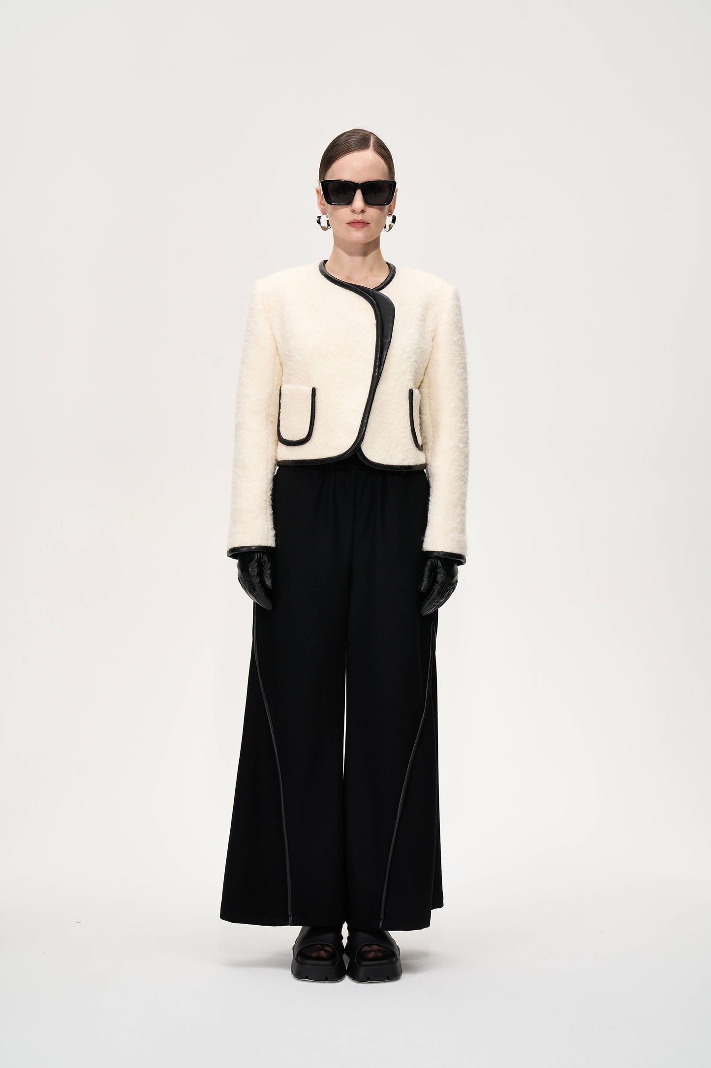 Leather-trimmed Shearling Jacket