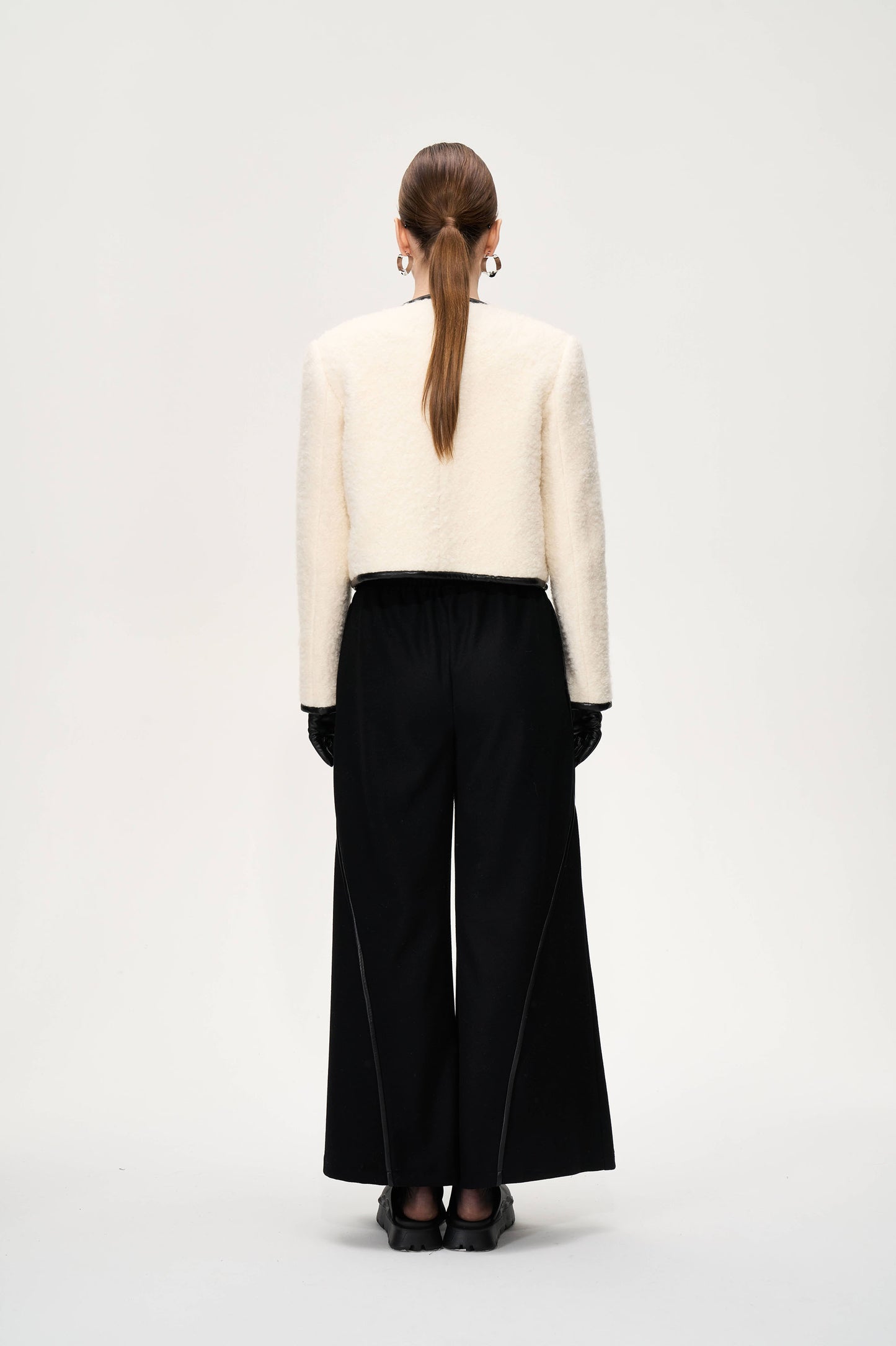 Leather-trimmed Shearling Jacket