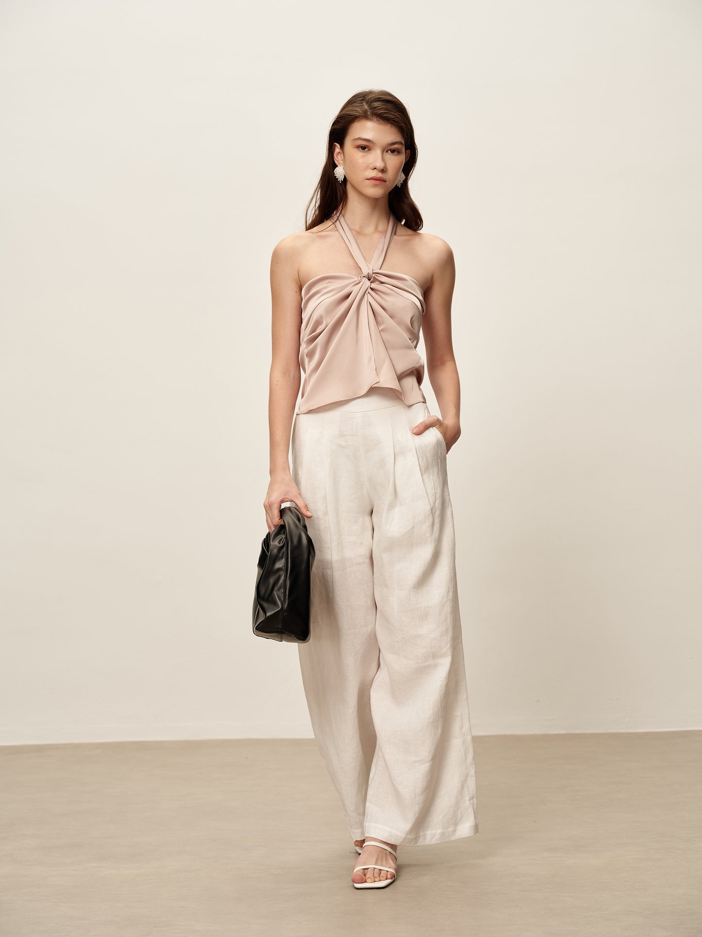 White Wide Leg Trousers
