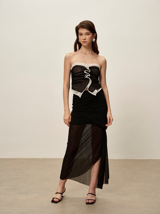 Black Mesh Lace Skirt