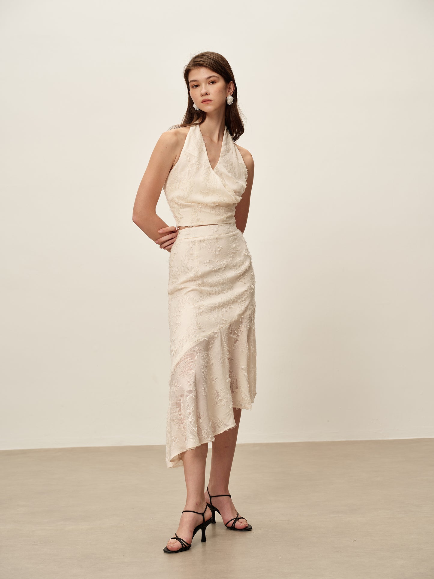 Lace Fringed Halter Top