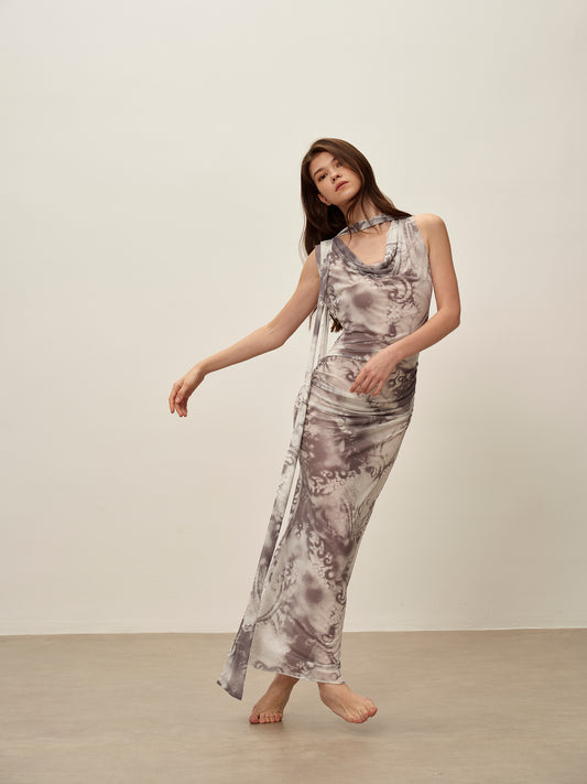 Printed Chiffon Dress