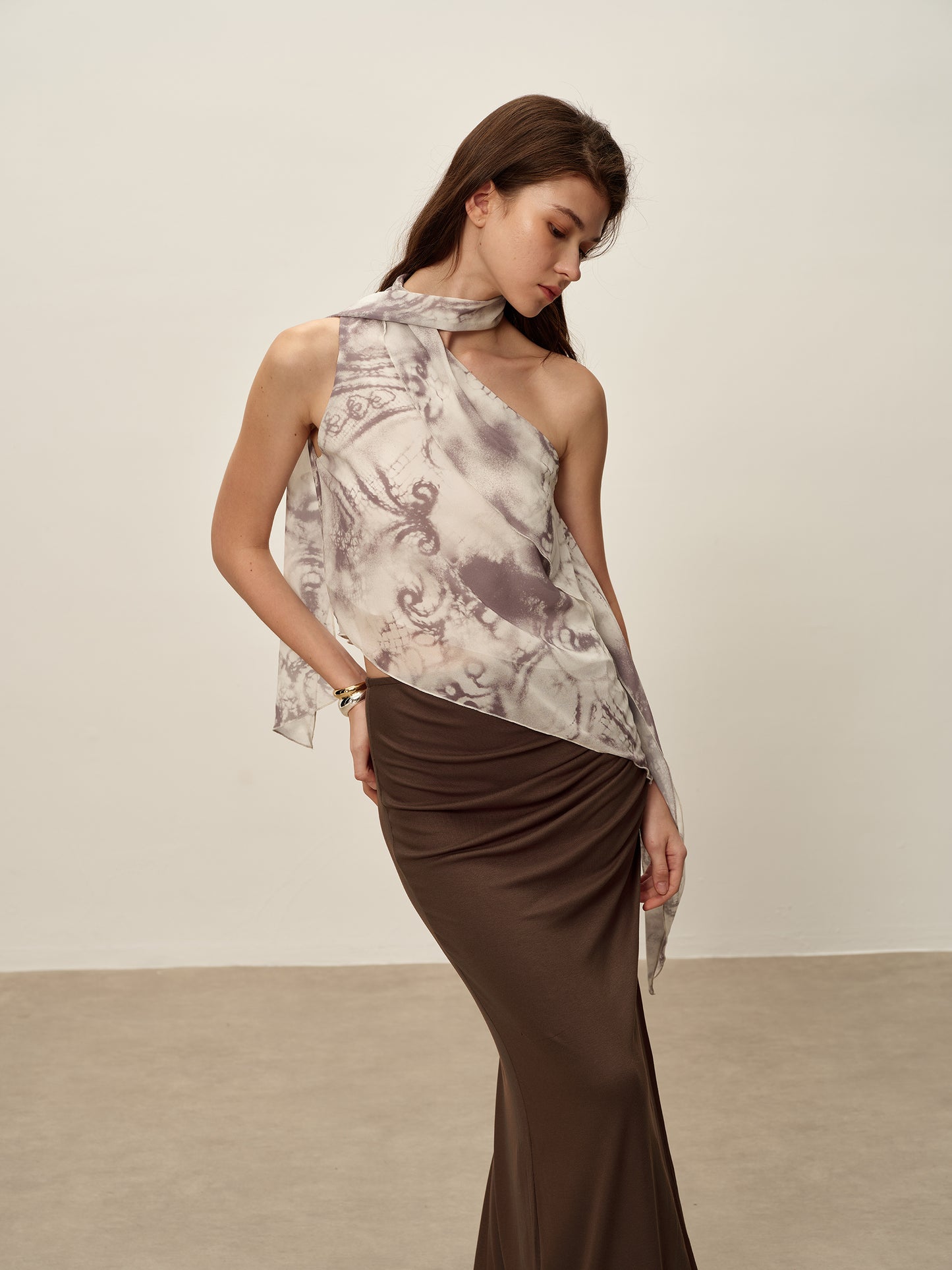Printed Chiffon Top