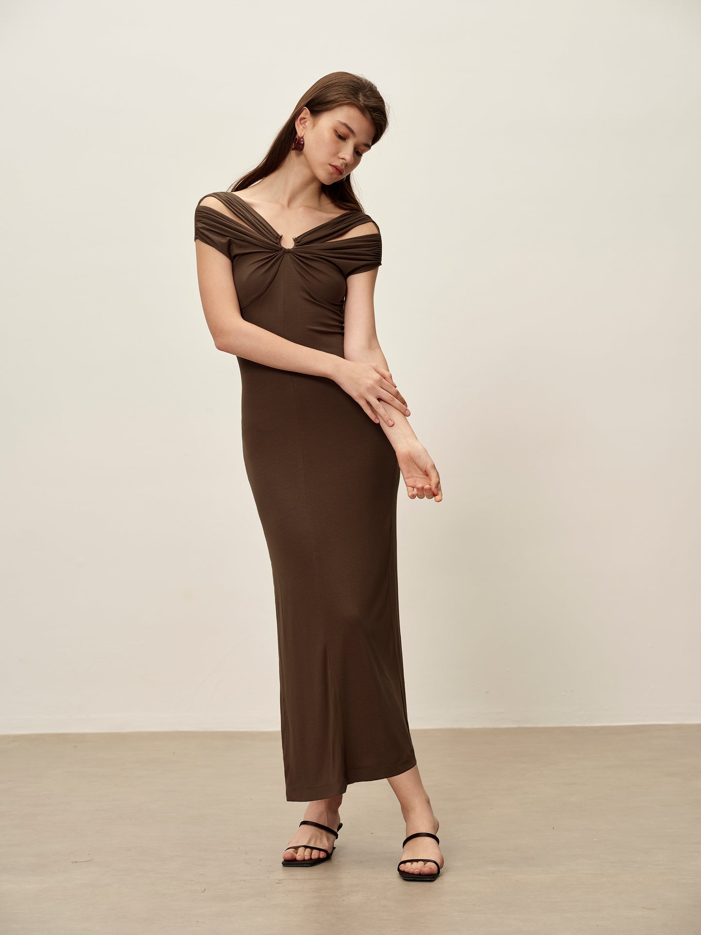 Brown Metal Ring Dress