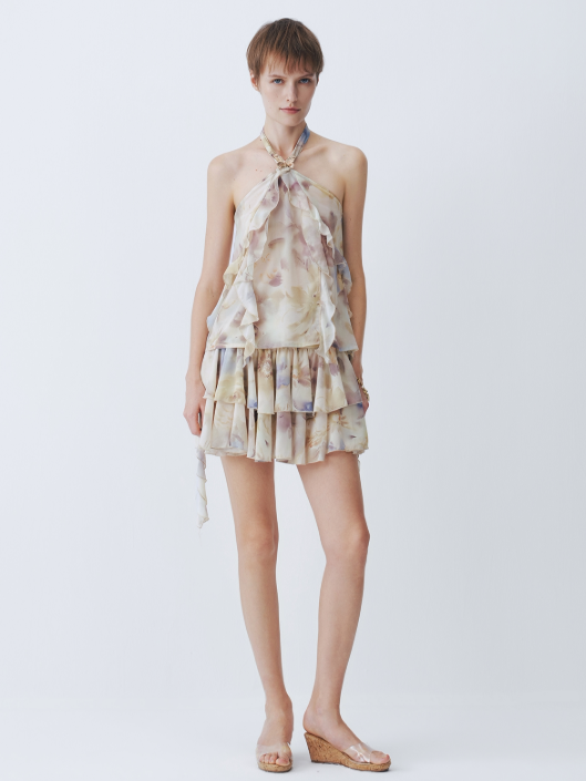 Yellow Floral Strappy Dress