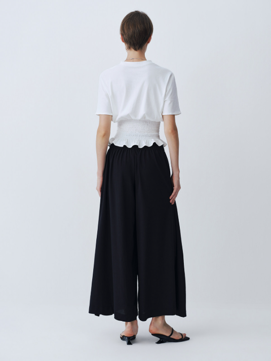 White Pleated Short-Sleeved Top