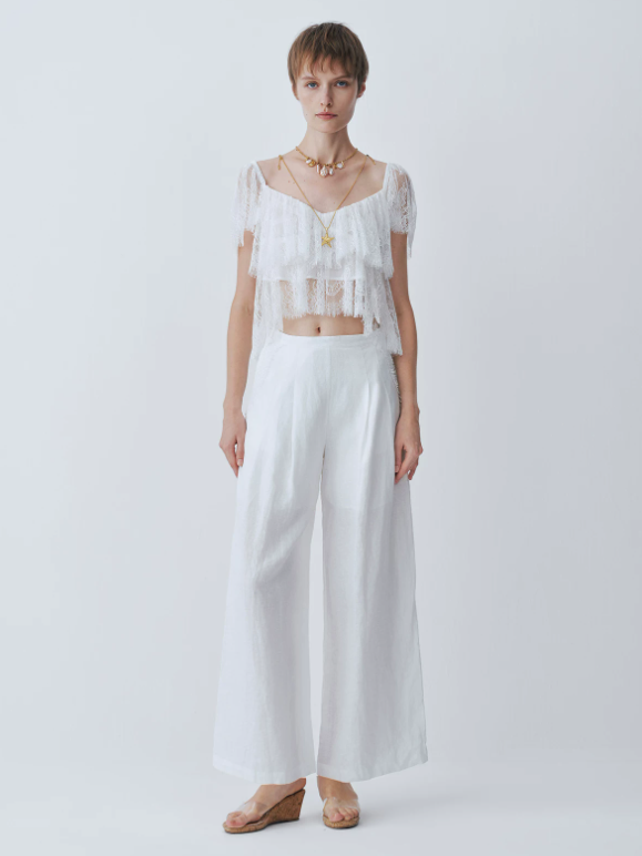 White Lace short-sleeved top