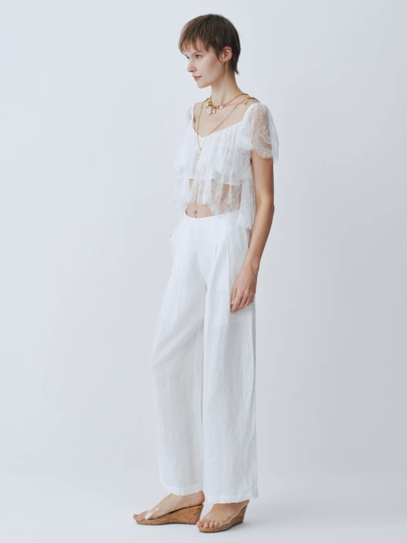 White Lace short-sleeved top