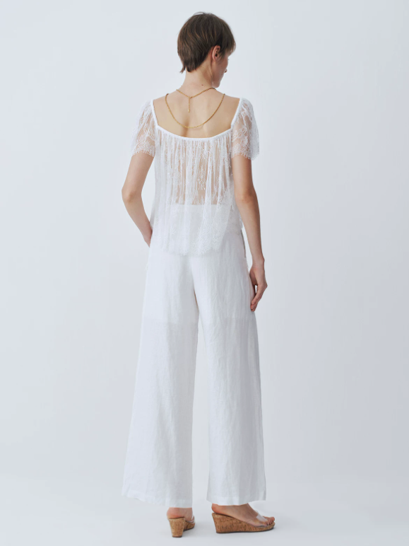 White Lace short-sleeved top