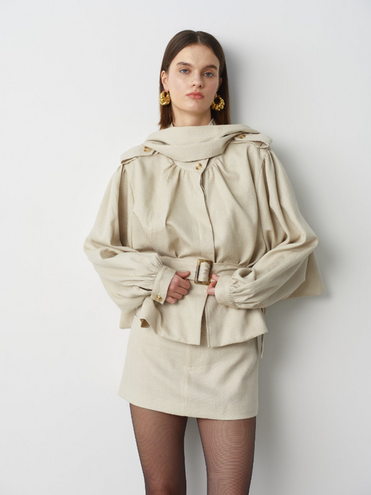 Linen Skirt Khaki