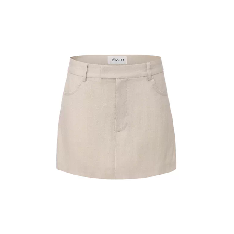 Linen Skirt Khaki