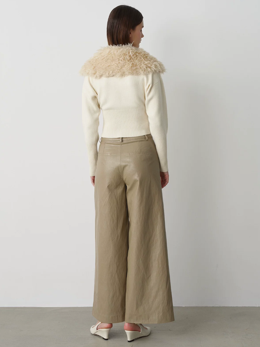 Faux Fur Knit Cardigan