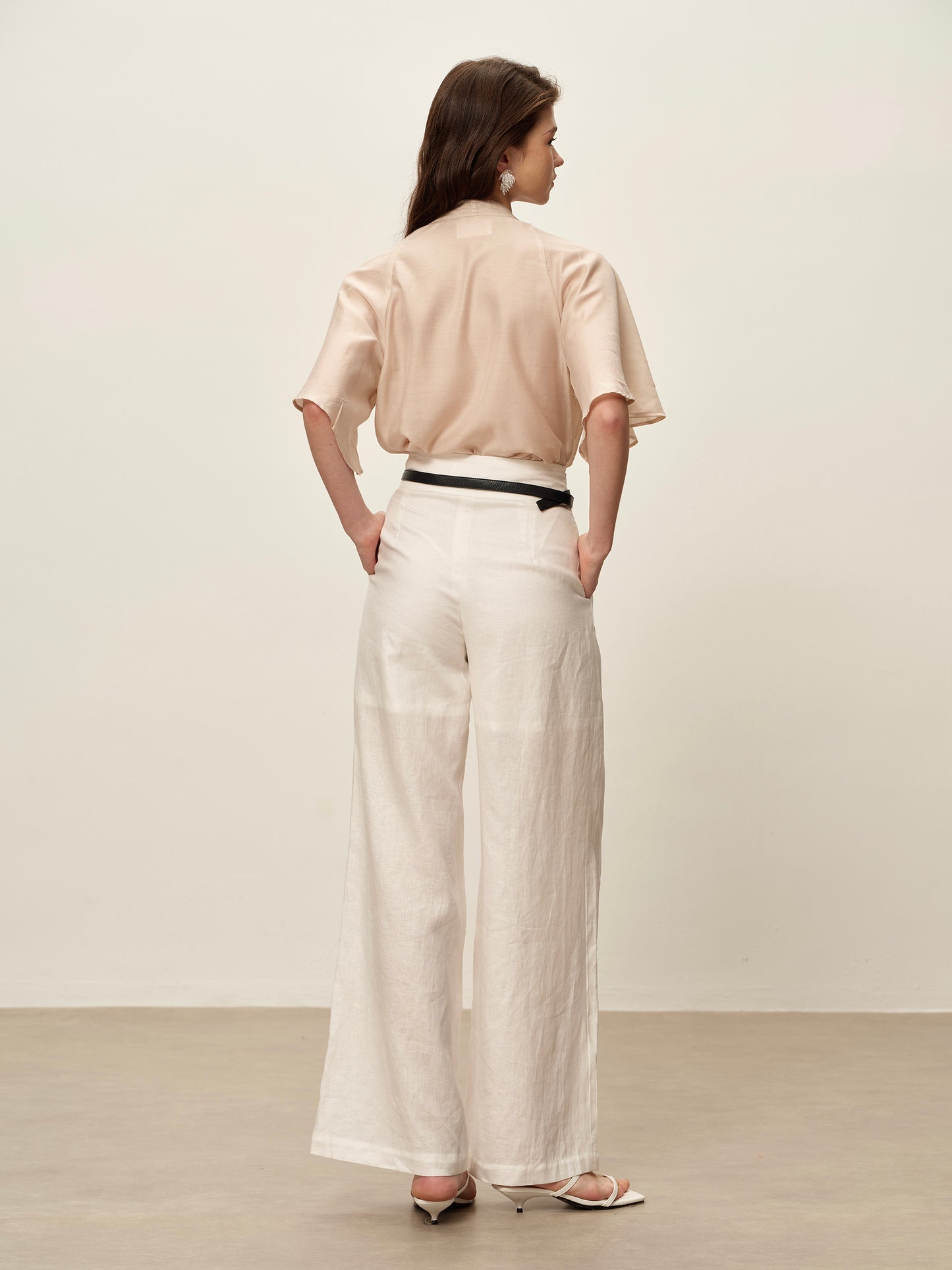 White Wide Leg Trousers