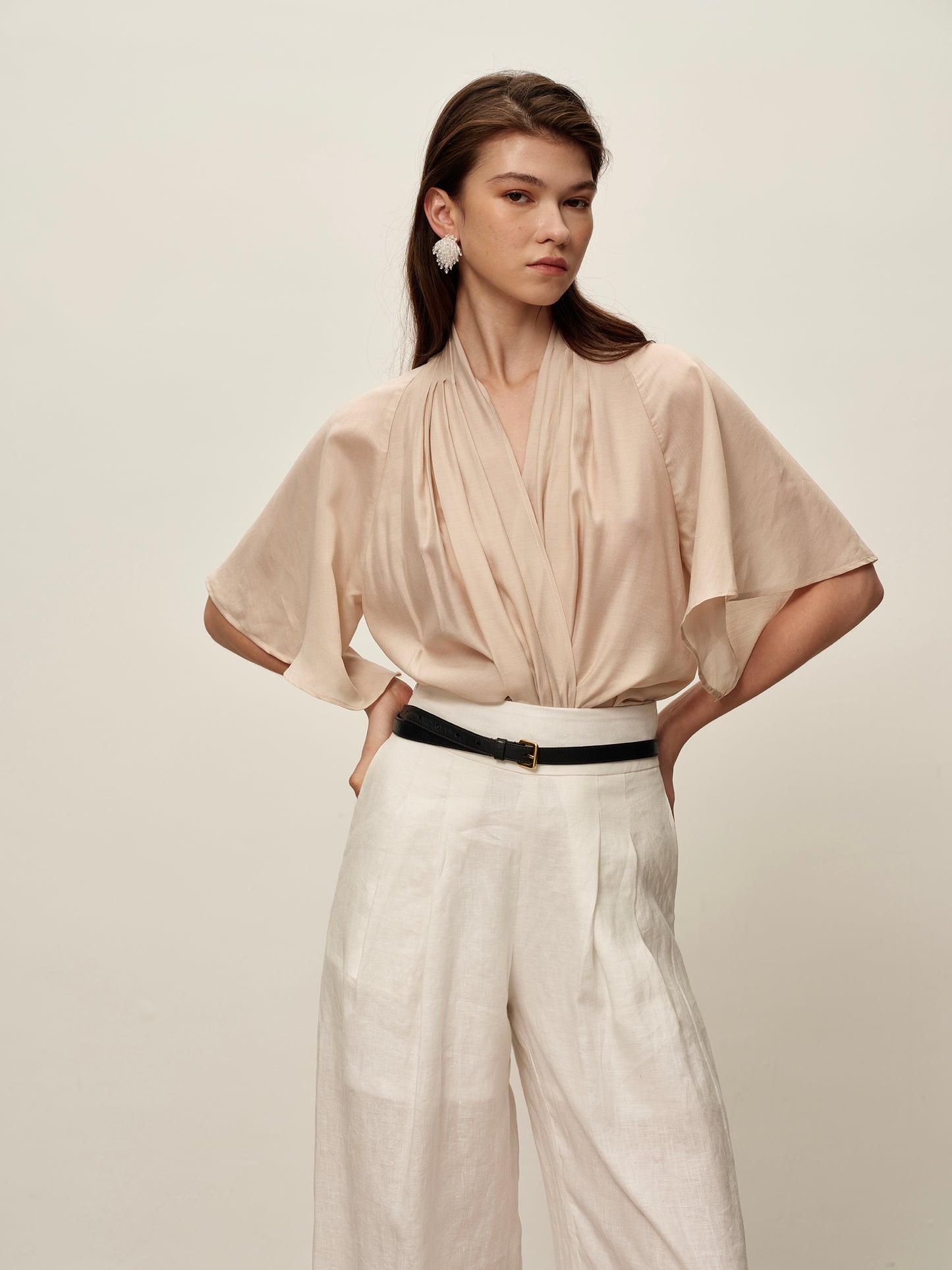 White Wide Leg Trousers