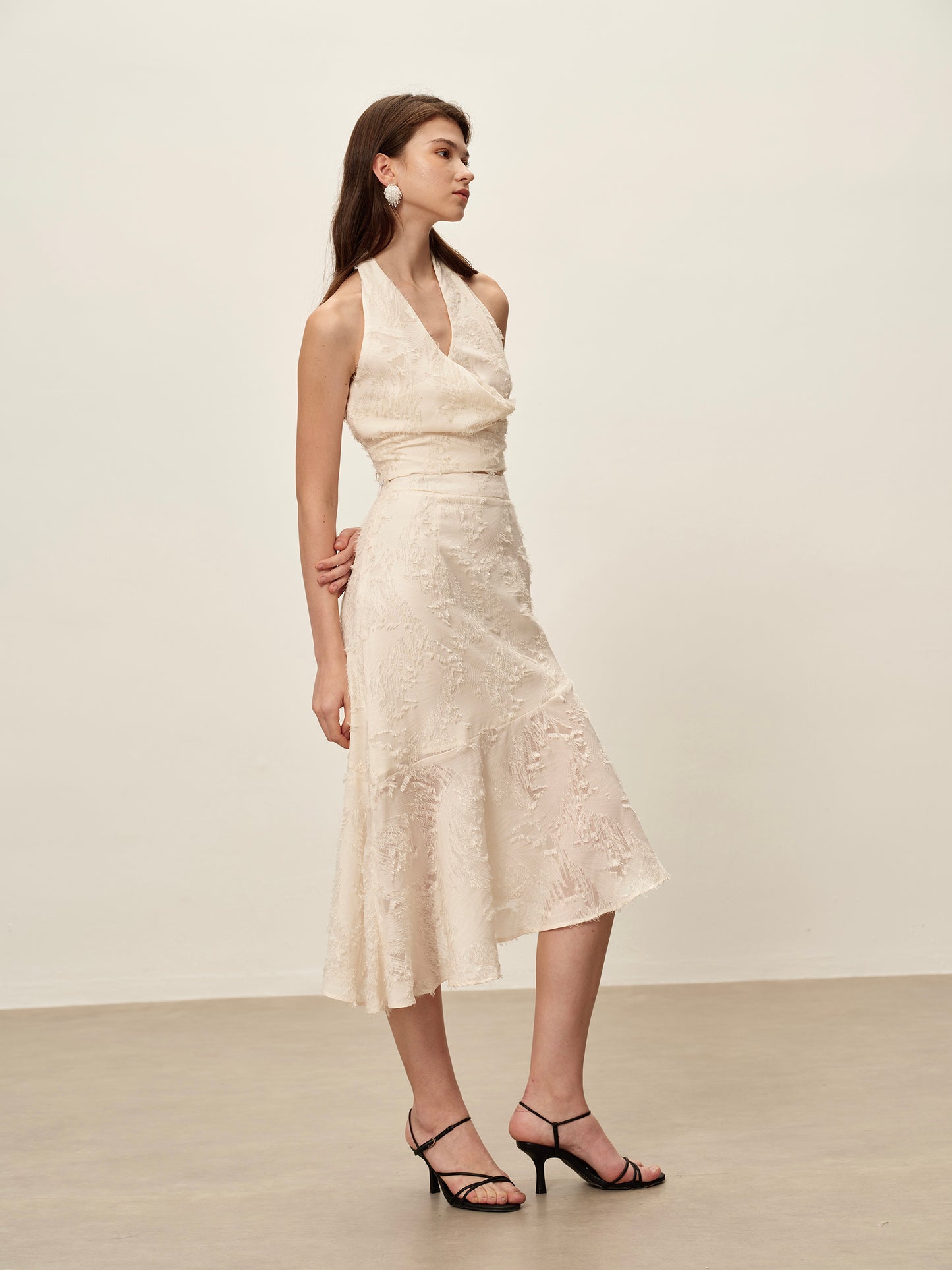 Lace Fringed Halter Top