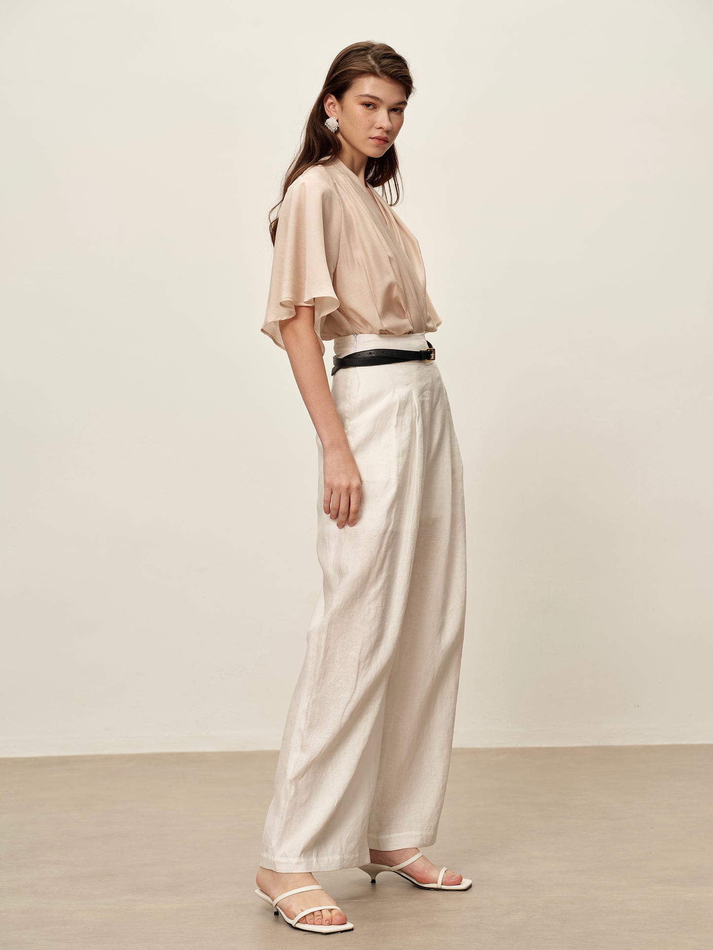 White Wide Leg Trousers