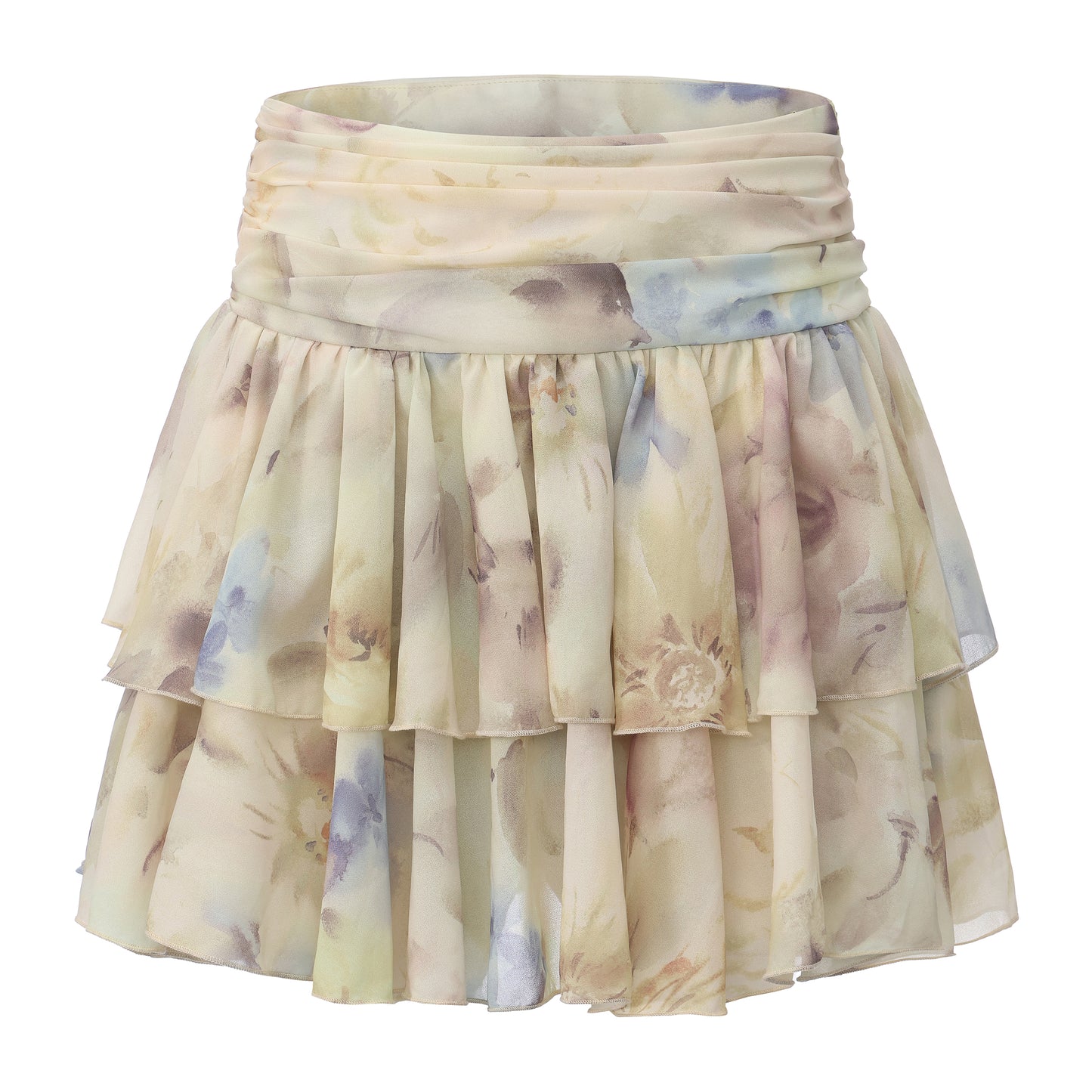 Yellow Floral Print Skirt