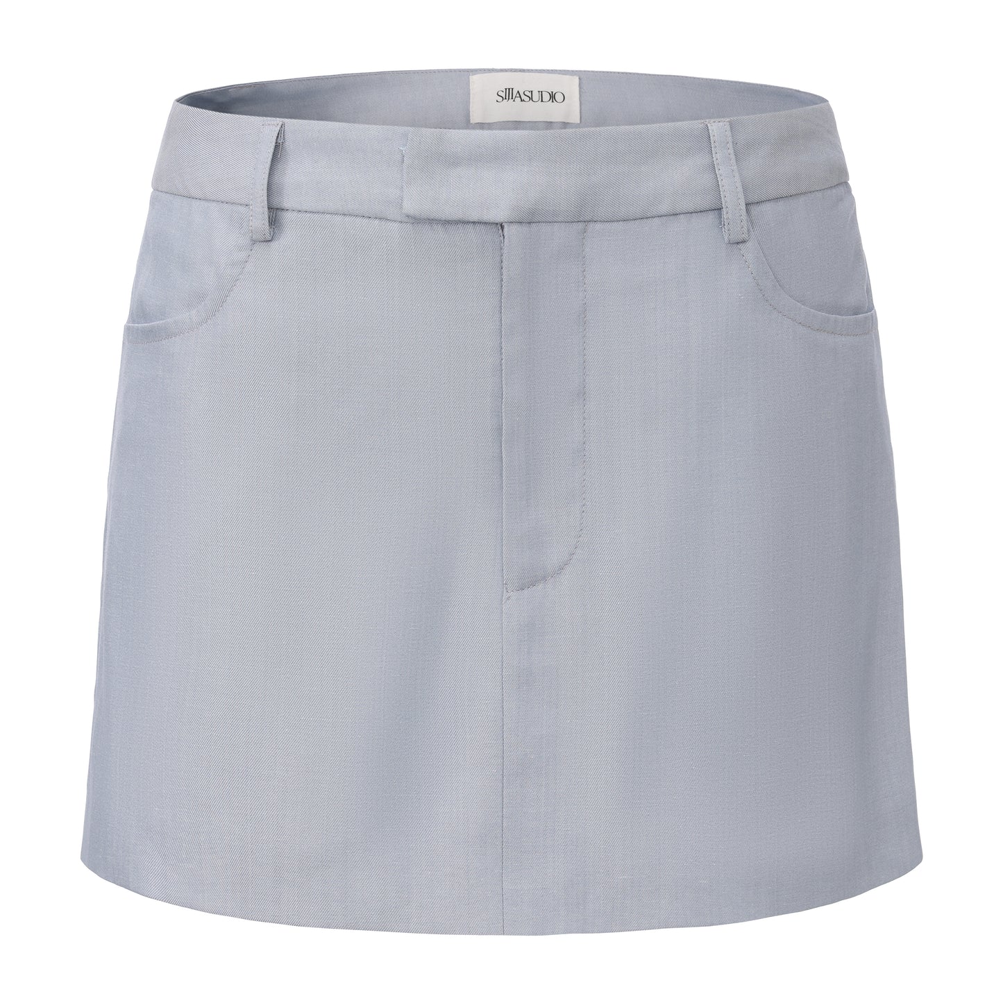 Blue linen skirt