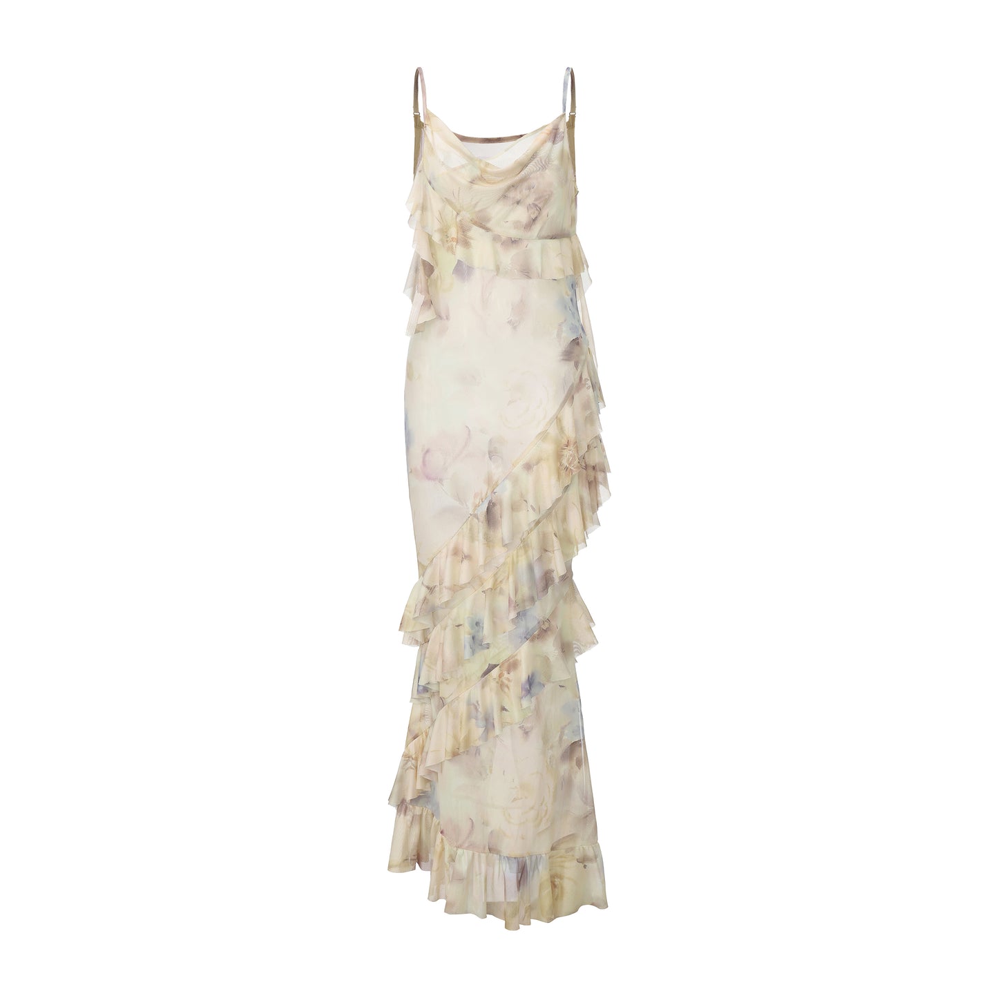 Yellow printed halter dress