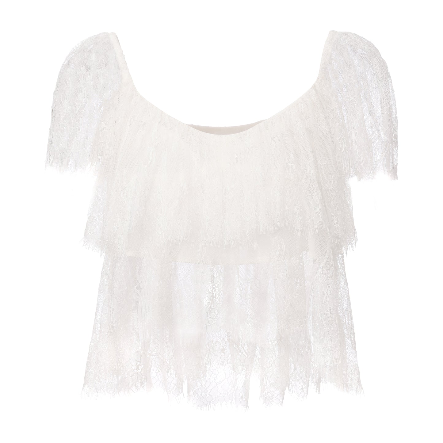 White Lace short-sleeved top