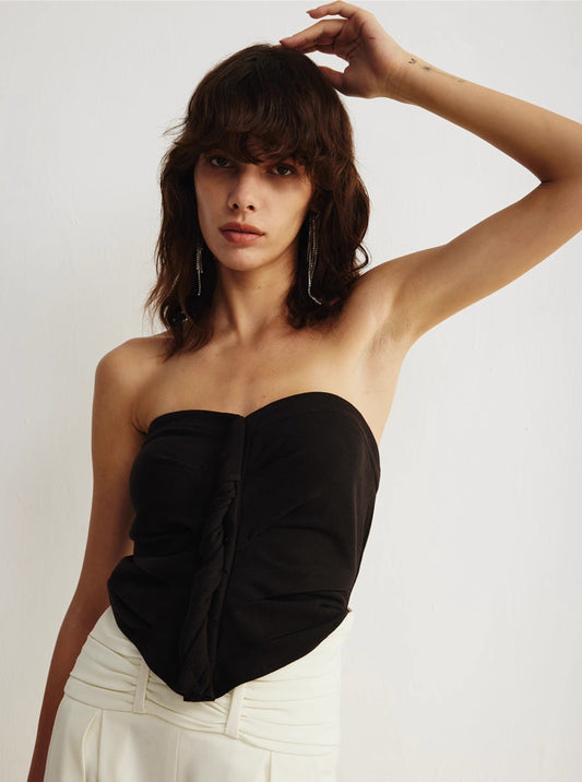 Knotted Tube Top Black