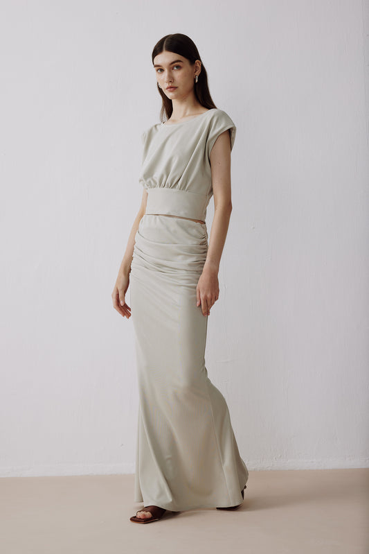 Cinched Waist T-shirt Grey