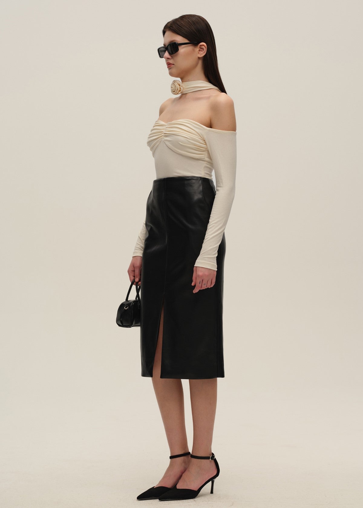 Ivory Knit Halterneck Top