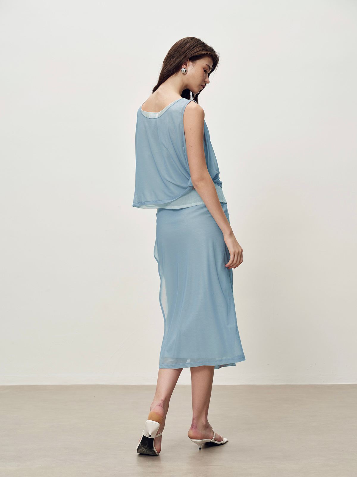 Blue Two-piece Vest Set