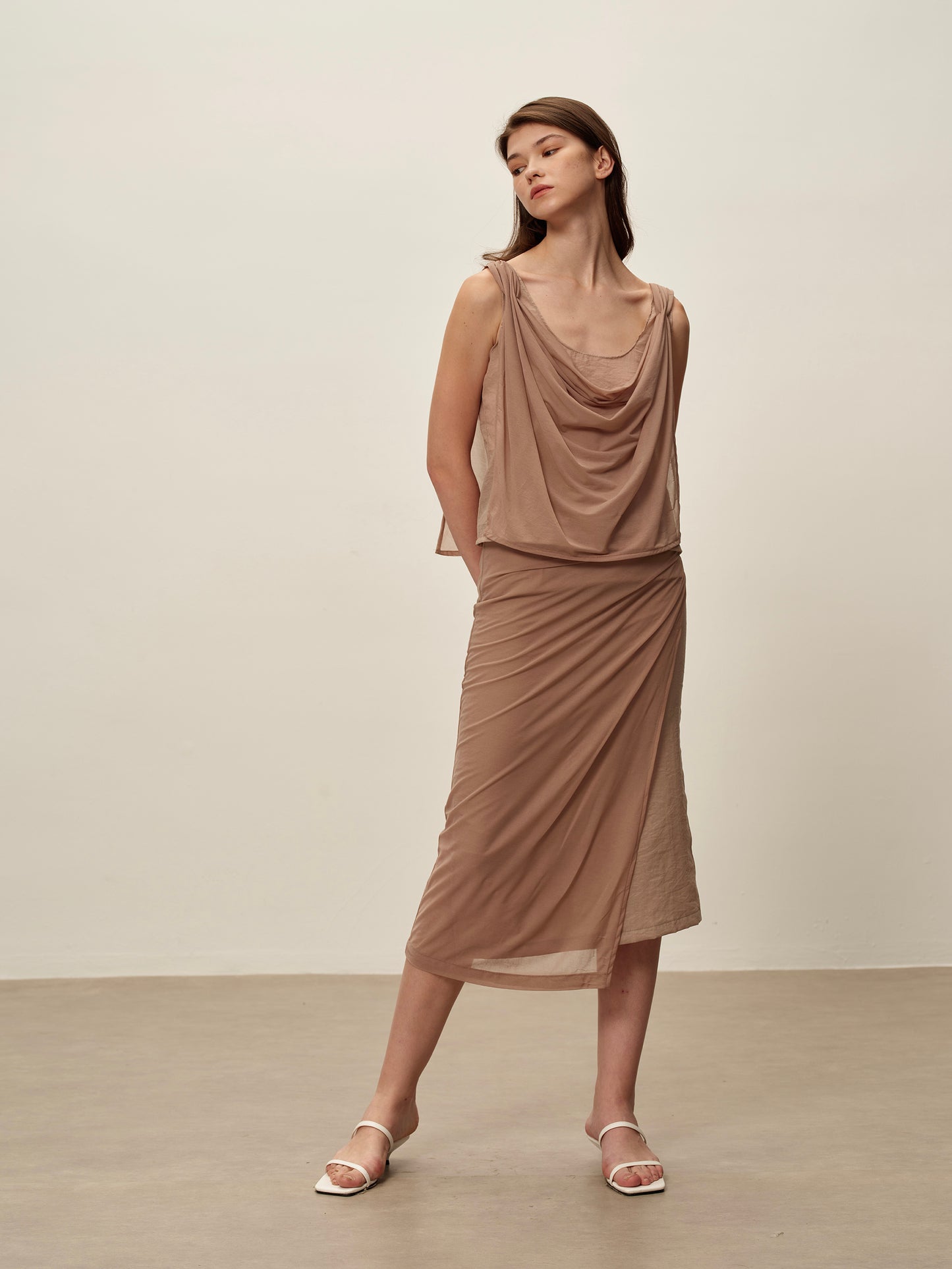 Pink Two-piece Vest Set